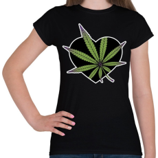 PRINTFASHION cannabis heart-01 - Női póló - Fekete