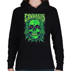 PRINTFASHION Cannabis - Női kapucnis pulóver - Fekete