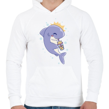 PRINTFASHION Cápa - Férfi kapucnis pulóver - Fehér férfi pulóver, kardigán