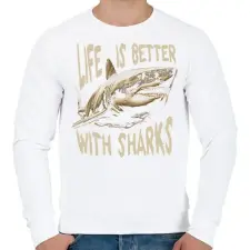 PRINTFASHION Cápa - Férfi pulóver - Fehér férfi pulóver, kardigán