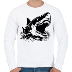 PRINTFASHION cápa - Férfi pulóver - Fehér