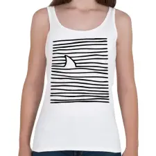 PRINTFASHION Cápa közeleg - Női atléta - Fehér női trikó