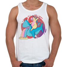 PRINTFASHION Cápa lovas ló - Férfi atléta - Fehér atléta, trikó