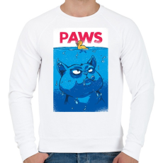 PRINTFASHION Cápa macska - Férfi pulóver - Fehér