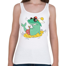 PRINTFASHION Cápa - Női atléta - Fehér