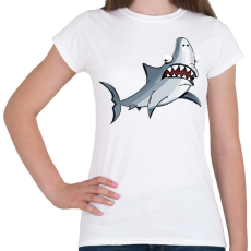 PRINTFASHION Cápa - Női póló - Fehér