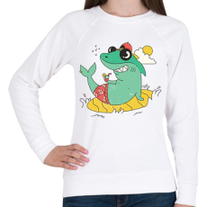 PRINTFASHION Cápa - Női pulóver - Fehér