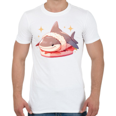 PRINTFASHION Cápa sushi - Férfi póló - Fehér