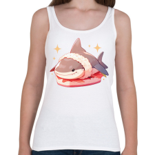 PRINTFASHION Cápa sushi - Női atléta - Fehér női trikó