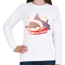 PRINTFASHION Cápa sushi - Női pulóver - Fehér női pulóver, kardigán