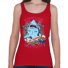 PRINTFASHION Cápatámadás - Női atléta - Cseresznyepiros női trikó