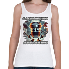 PRINTFASHION Cappuccino Assassino - Női atléta - Fehér női trikó