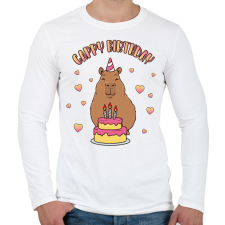 PRINTFASHION Cappy Birthday - Férfi hosszú ujjú póló - Fehér férfi póló