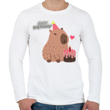 PRINTFASHION Capy bday - Férfi hosszú ujjú póló - Fehér férfi póló