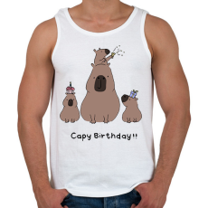 PRINTFASHION Capy birthday - Férfi atléta - Fehér