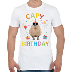 PRINTFASHION Capy Birthday party - Férfi póló - Fehér
