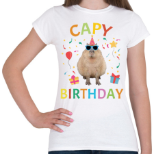 PRINTFASHION Capy Birthday party - Női póló - Fehér női póló