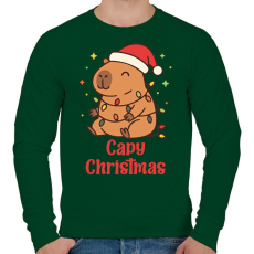 PRINTFASHION Capy Christmas - Férfi pulóver - Sötétzöld
