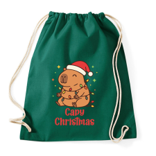 PRINTFASHION Capy Christmas - Sportzsák, Tornazsák - Sötétzöld tornazsák