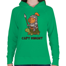 PRINTFASHION Capy knight - Női kapucnis pulóver - Zöld