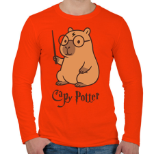 PRINTFASHION Capy Potter - Férfi hosszú ujjú póló - Narancs férfi póló