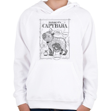 PRINTFASHION Capybara anatómia - Gyerek kapucnis pulóver - Fehér gyerek pulóver, kardigán