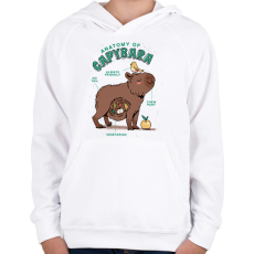 PRINTFASHION Capybara anatómia - Gyerek kapucnis pulóver - Fehér