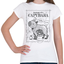 PRINTFASHION Capybara anatómia - Női póló - Fehér női póló