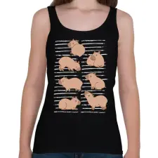 PRINTFASHION Capybara áradat - Női atléta - Fekete női trikó