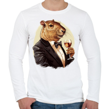 PRINTFASHION Capybara borral - Férfi hosszú ujjú póló - Fehér férfi póló