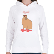 PRINTFASHION Capybara - Capycorn #2 - Női kapucnis pulóver - Fehér női pulóver, kardigán