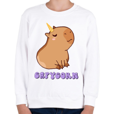 PRINTFASHION Capybara - Capycorn - Gyerek pulóver - Fehér gyerek pulóver, kardigán