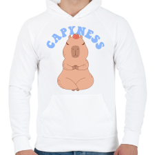 PRINTFASHION Capybara - Capyness - Férfi kapucnis pulóver - Fehér férfi pulóver, kardigán