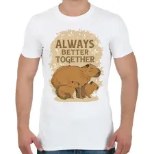PRINTFASHION Capybara család - Férfi póló - Fehér férfi póló