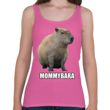 PRINTFASHION Capybara család - Mommybara - Női atléta - Rózsaszín női trikó