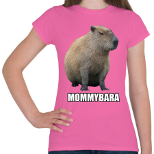 PRINTFASHION Capybara család - Mommybara - Női póló - Rózsaszín női póló