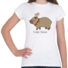 PRINTFASHION capybara család - rénszarvas - Női póló - Fehér