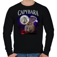 PRINTFASHION Capybara éj - Férfi pulóver - Fekete férfi pulóver, kardigán