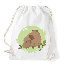 PRINTFASHION Capybara és kicsinye - Sportzsák, Tornazsák - Fehér tornazsák
