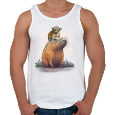 PRINTFASHION Capybara és majom - Férfi atléta - Fehér atléta, trikó