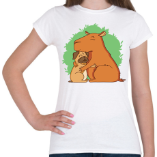 PRINTFASHION Capybara és mopsz - Női póló - Fehér