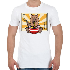 PRINTFASHION Capybara és ramen - Férfi póló - Fehér férfi póló