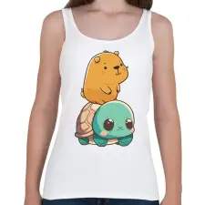 PRINTFASHION Capybara és teknős - Női atléta - Fehér női trikó
