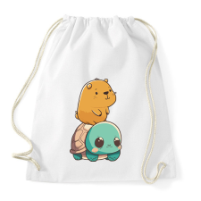 PRINTFASHION Capybara és teknős - Sportzsák, Tornazsák - Fehér tornazsák