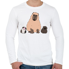 PRINTFASHION Capybara és tengerimalacok - Férfi hosszú ujjú póló - Fehér férfi póló