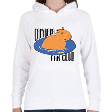 PRINTFASHION Capybara fan club - Női kapucnis pulóver - Fehér női pulóver, kardigán