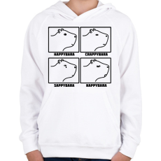 PRINTFASHION Capybara feelings - Gyerek kapucnis pulóver - Fehér