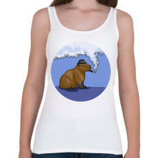 PRINTFASHION Capybara - gentleman - Női atléta - Fehér