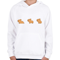 PRINTFASHION Capybara  - Gyerek kapucnis pulóver - Fehér
