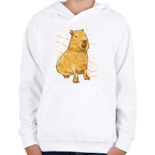 PRINTFASHION Capybara - Gyerek kapucnis pulóver - Fehér gyerek pulóver, kardigán